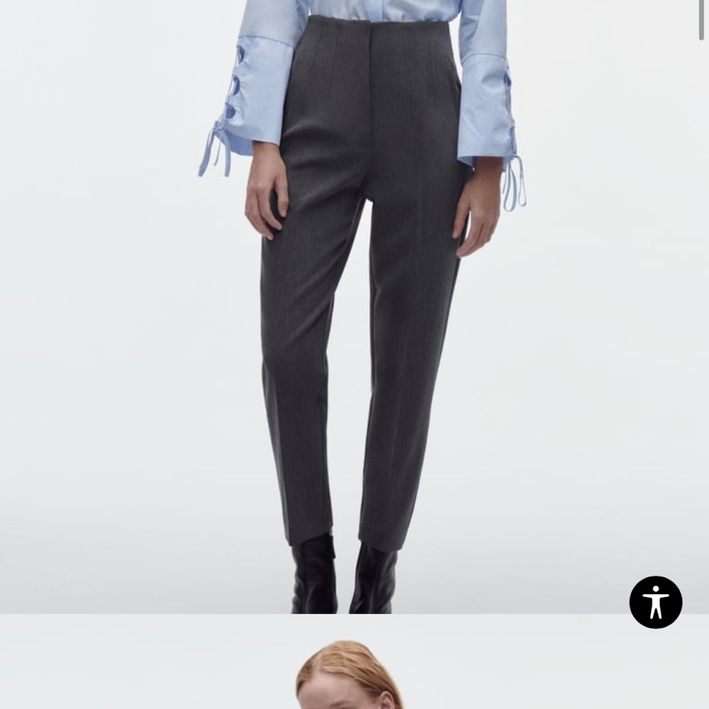 Women Zara. HIGH-WAISTED PANTS BLACK